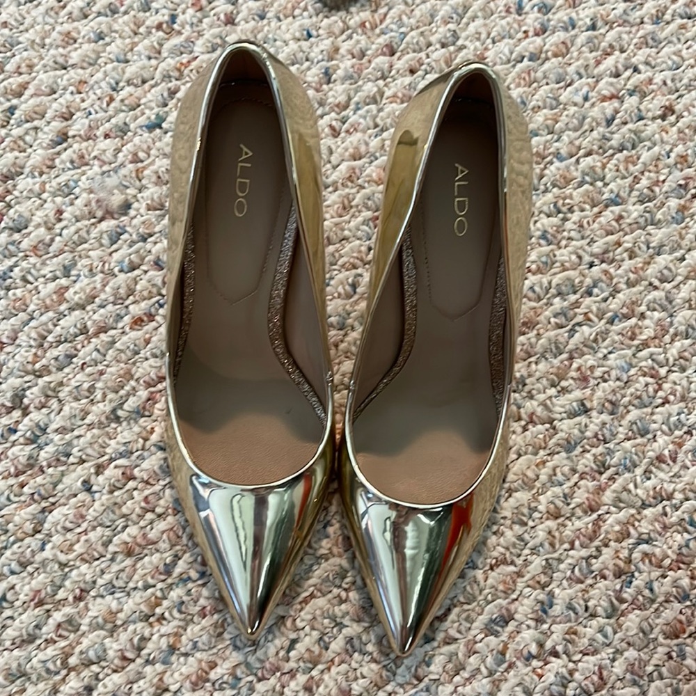 Gold Chrome Aldo Heels